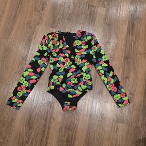 Zara Neon Floral Bodysuit